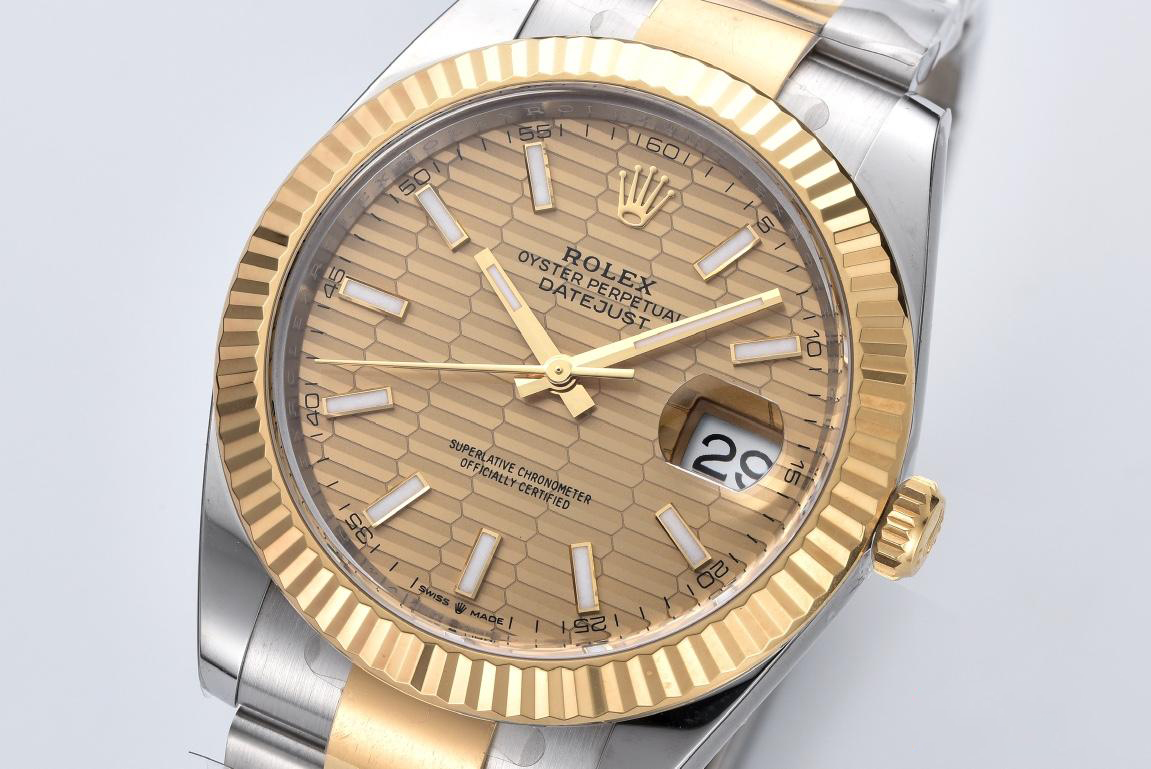 Clean Factory Datejust 126333 41mm Yellow Gold Fluted Textured Dial Yellow Gold Bezel 3235 Movement Two Tone Oyster Bracelet 02 Clean Factory Datejust 126333 41mm Yellow Gold Fluted Textured Dial Yellow Gold Bezel 3235 Movement Two Tone Oyster Bracelet 02