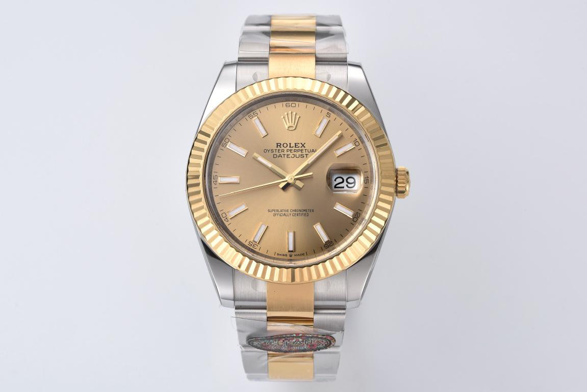 Clean Factory Datejust 41mm 126333 904L Steel Case Yellow Gold Dial with Stick Markers Yellow Gold Bezel 3235 Movement Two Tone Oyster Bracelet 01 Clean Factory Datejust 41mm 126333 904L Steel Case Yellow Gold Dial with Stick Markers Yellow Gold Bezel 3235 Movement Two Tone Oyster Bracelet 01