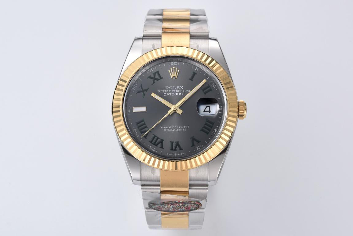 Clean Factory Datejust Wimbledon 126333 41mm Gray Dial with Green Roma Markers Yellow Gold Bezel 3235 Caliber Two Tone Oyster Bracelet 01 Clean Factory Datejust Wimbledon 126333 41mm Gray Dial with Green Roma Markers Yellow Gold Bezel 3235 Caliber Two Tone Oyster Bracelet 01