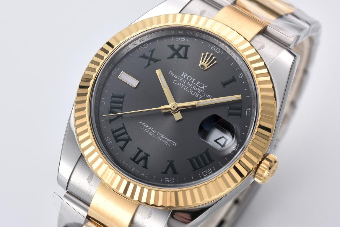 Clean Factory Datejust Wimbledon 126333 41mm Gray Dial with Green Roma Markers Yellow Gold Bezel 3235 Caliber Two Tone Oyster Bracelet 02 Clean Factory Datejust Wimbledon 126333 41mm Gray Dial with Green Roma Markers Yellow Gold Bezel 3235 Caliber Two Tone Oyster Bracelet 02