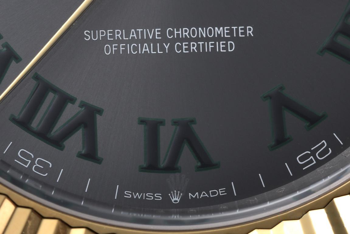 Clean Factory Datejust Wimbledon 126333 41mm Gray Dial with Green Roma Markers Yellow Gold Bezel 3235 Caliber Two Tone Oyster Bracelet 04 Clean Factory Datejust Wimbledon 126333 41mm Gray Dial with Green Roma Markers Yellow Gold Bezel 3235 Caliber Two Tone Oyster Bracelet 04