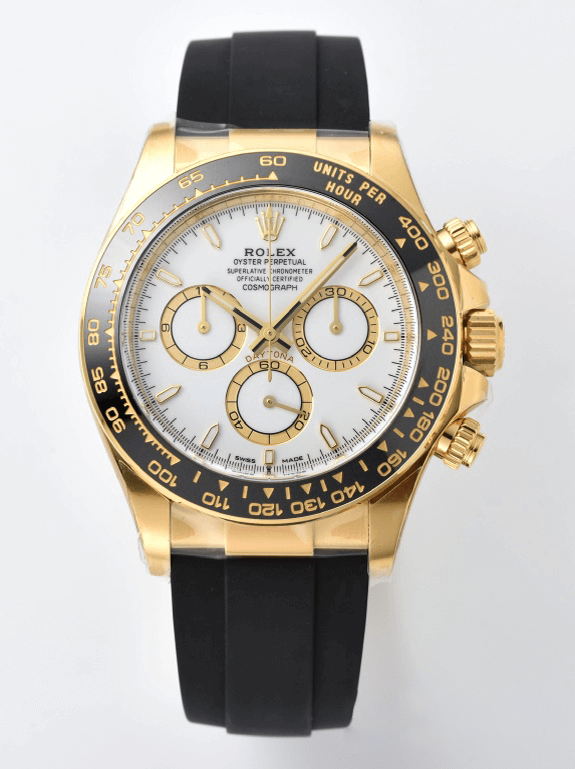 Clean Factory Daytona 126518 White Dial Yellow Gold Case Black Ceramic Bezel SH4131 Movement Oysterflex Strap 000 Clean Factory Daytona 126518 White Dial Yellow Gold Case Black Ceramic Bezel SH4131 Movement Oysterflex Strap 000