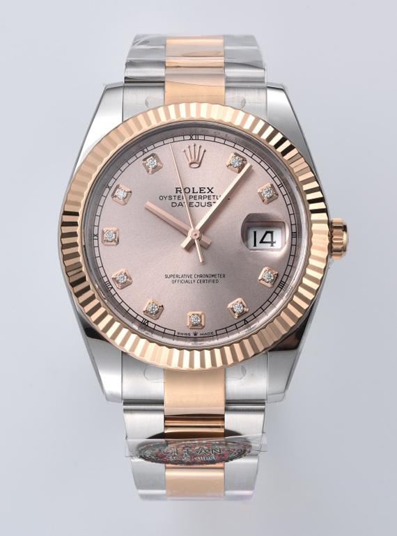Clean Datejust 126331 41mm Rose Gold Sundust Dial with Diamond Markers Rose Gold Bezel 3235 Movement Two Tone Oyster Bracelet 00 Clean Datejust 126331 41mm Rose Gold Sundust Dial with Diamond Markers Rose Gold Bezel 3235 Movement Two Tone Oyster Bracelet 00