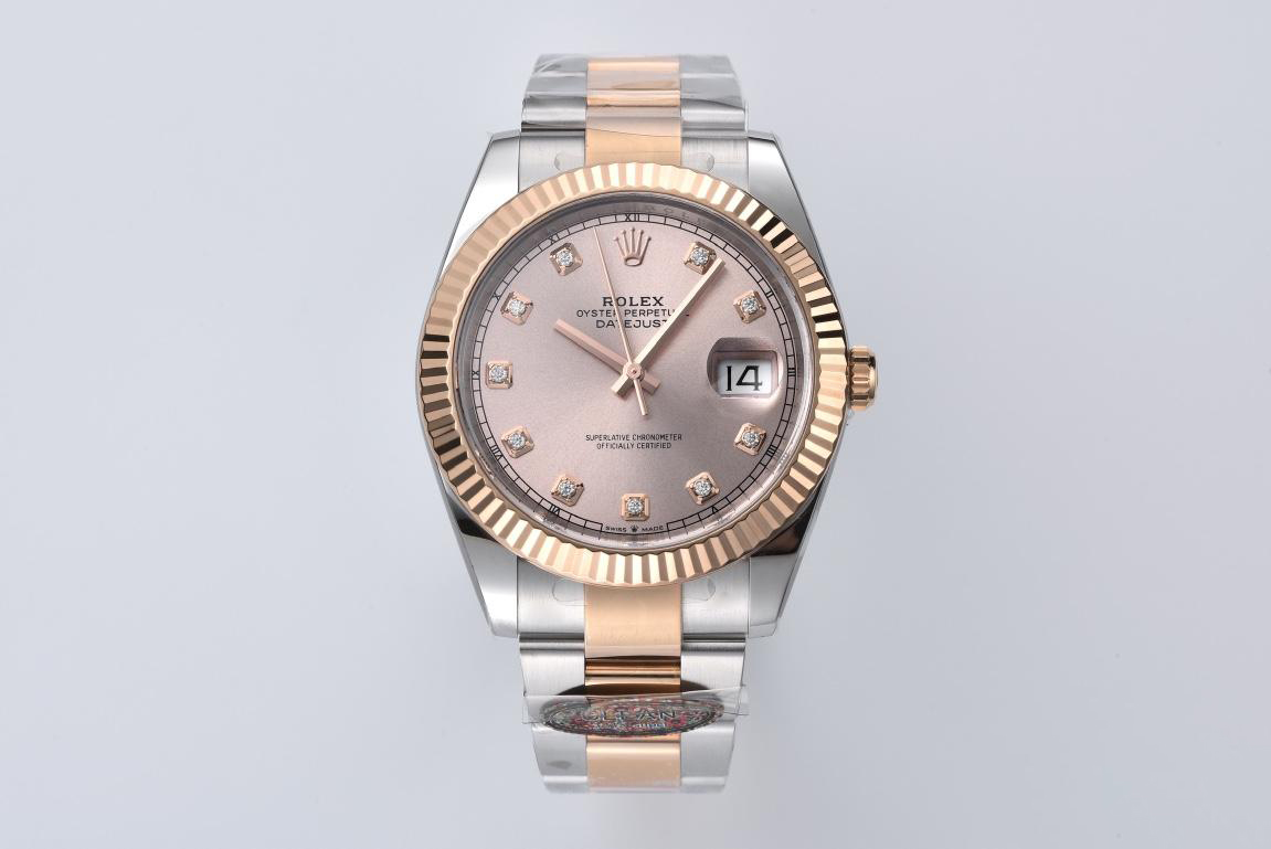 Clean Datejust 126331 41mm Rose Gold Sundust Dial with Diamond Markers Rose Gold Bezel 3235 Movement Two Tone Oyster Bracelet 01 Clean Datejust 126331 41mm Rose Gold Sundust Dial with Diamond Markers Rose Gold Bezel 3235 Movement Two Tone Oyster Bracelet 01