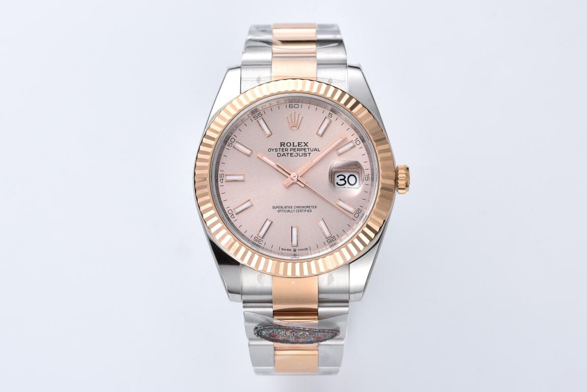 Clean Datejust 126331 41mm Rose Gold Sundust Dial with Stick Markers Rose Gold Bezel 904L Steel Case 3235 Movement Two Tone Oyster Bracelet 01 Clean Datejust 126331 41mm Rose Gold Sundust Dial with Stick Markers Rose Gold Bezel 904L Steel Case 3235 Movement Two Tone Oyster Bracelet 01