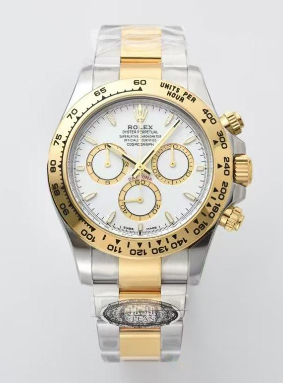 Clean Factory Daytona 126503 White Dial with Gold Eye Sub Dial Two Tone Yellow Gold Steel Bracelet Gold Bezel SH4131 Movement 00 Clean Factory Daytona 126503 White Dial with Gold Eye Sub Dial Two Tone Yellow Gold Steel Bracelet Gold Bezel SH4131 Movement 00