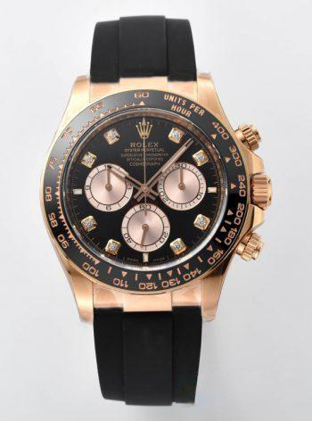Clean Factory Daytona 126515LN Black and Sundust Diamonds Set Dial 18K Rose Gold Case Oysterflex Strap SH4131 Movement 01 1