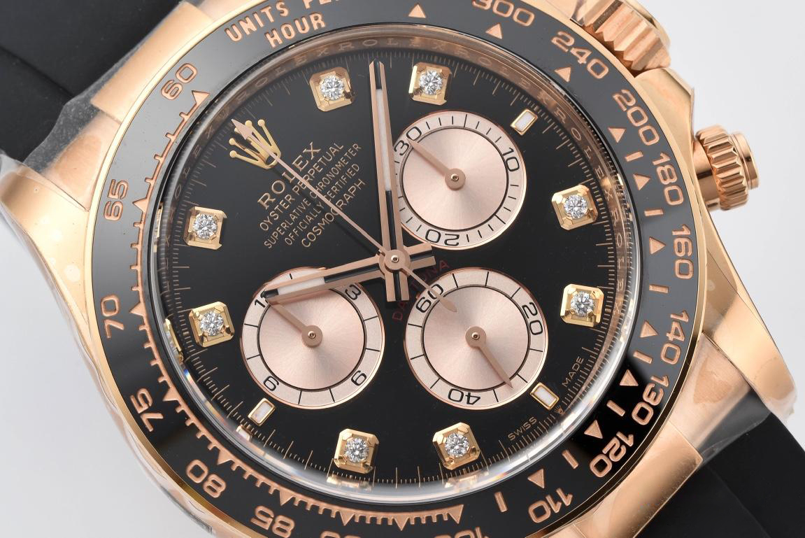 Clean Factory Daytona 126515LN Black and Sundust Diamonds Set Dial 18K Rose Gold Case Oysterflex Strap SH4131 Movement 02 Clean Factory Daytona 126515LN Black and Sundust Diamonds Set Dial 18K Rose Gold Case Oysterflex Strap SH4131 Movement 02