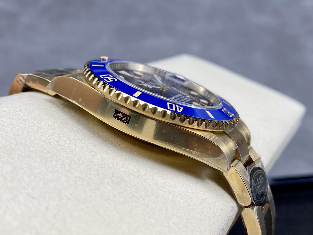 Clean Factory Rolex Submariner 126618LB 41mm Blue Dial Ceramic Bezel Full Yellow Gold Plated Case Oyster Bracelet SH3235 Movement 05