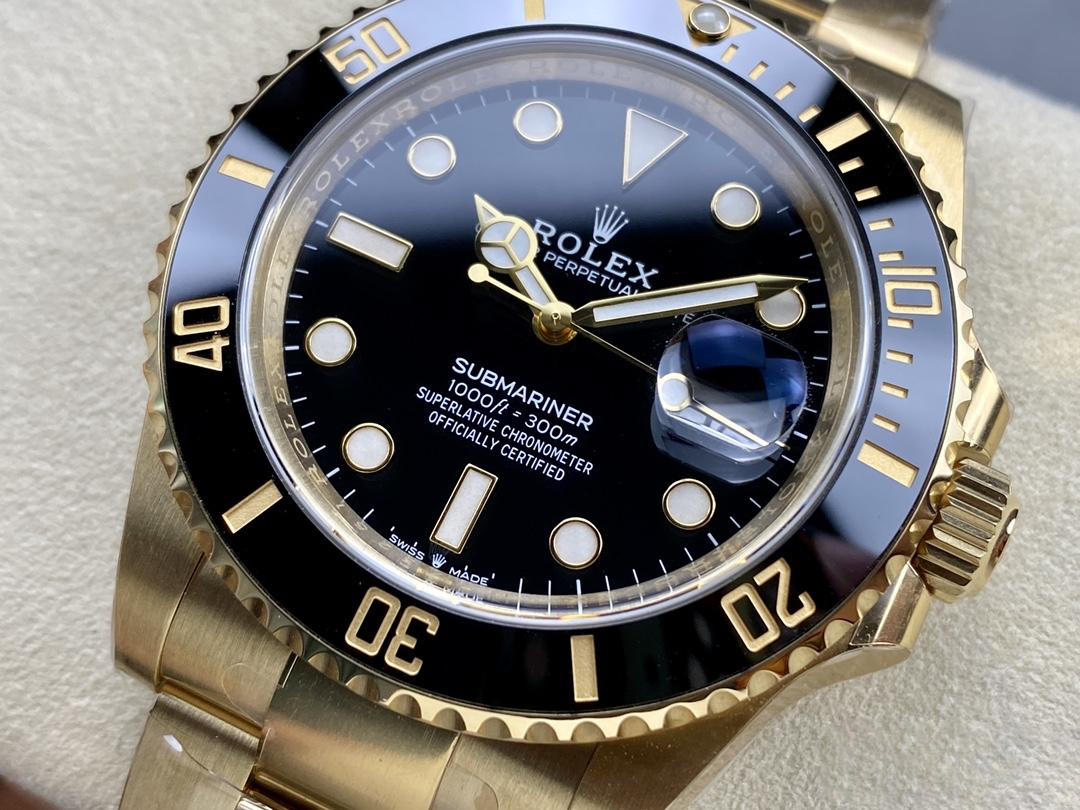 Clean Factory Rolex Submariner 126618LN 41mm Black Dial Ceramic Bezel Full Yellow Gold Plated Case Oyster Bracelet SH3235 Movement 03