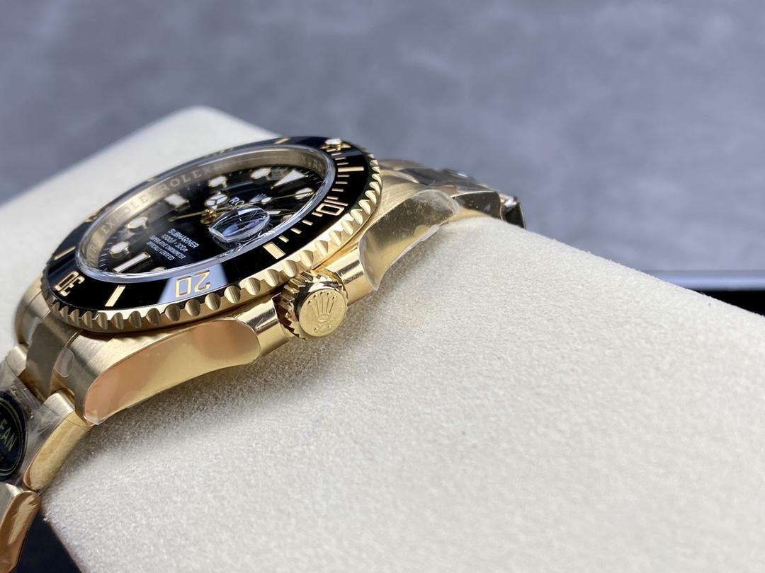 Clean Factory Rolex Submariner 126618LN 41mm Black Dial Ceramic Bezel Full Yellow Gold Plated Case Oyster Bracelet SH3235 Movement 05