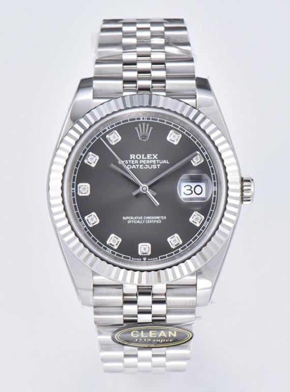 Clean Factory Datejust 36mm Gray Dial with Diamond Hour Markers 904L Steel Case Jubilee Bracelet SuperClone 3235 Movement 00 Clean Factory Datejust 36mm Gray Dial with Diamond Hour Markers 904L Steel Case Jubilee Bracelet SuperClone 3235 Movement 00