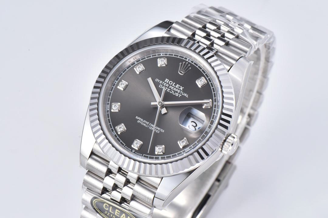 Clean Factory Datejust 36mm Gray Dial with Diamond Hour Markers 904L Steel Case Jubilee Bracelet SuperClone 3235 Movement 02 Clean Factory Datejust 36mm Gray Dial with Diamond Hour Markers 904L Steel Case Jubilee Bracelet SuperClone 3235 Movement 02