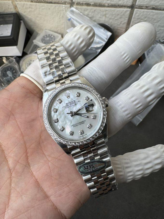 Clean Factory Datejust 36mm M126284RBR 0011 MOP Dial with Diamond Hour Markers Diamonds set Bezel 3235 Movement Jubilee Bracelet 05 Clean Factory Datejust 36mm M126284RBR 0011 MOP Dial with Diamond Hour Markers Diamonds set Bezel 3235 Movement Jubilee Bracelet 05