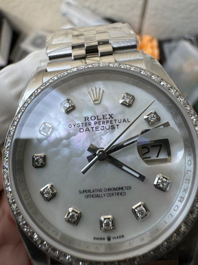 Clean Factory Datejust 36mm M126284RBR 0011 MOP Dial with Diamond Hour Markers Diamonds set Bezel 3235 Movement Jubilee Bracelet 10 Clean Factory Datejust 36mm M126284RBR 0011 MOP Dial with Diamond Hour Markers Diamonds set Bezel 3235 Movement Jubilee Bracelet 10