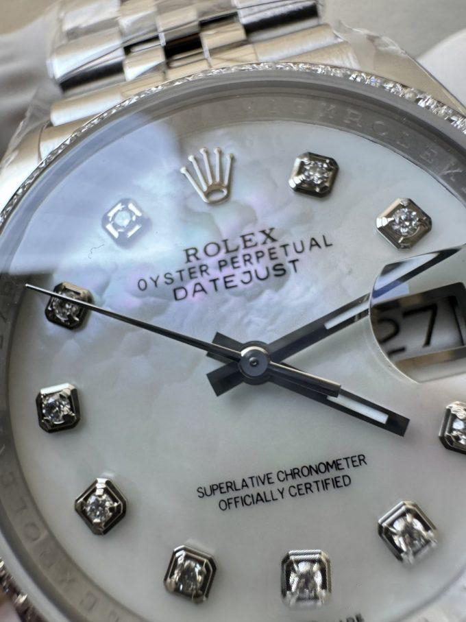 Clean Factory Datejust 36mm M126284RBR 0011 MOP Dial with Diamond Hour Markers Diamonds set Bezel 3235 Movement Jubilee Bracelet 11 Clean Factory Datejust 36mm M126284RBR 0011 MOP Dial with Diamond Hour Markers Diamonds set Bezel 3235 Movement Jubilee Bracelet 11