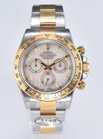 Clean Factory Daytona 116503 White Mother of Pearl Dial Oystersteel and Yellow Gold Material DD4130 Movement 00
