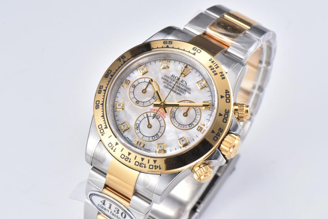 Clean Factory Daytona 116503 White Mother of Pearl Dial Oystersteel and Yellow Gold Material DD4130 Movement 03 Clean Factory Daytona 116503 White Mother of Pearl Dial Oystersteel and Yellow Gold Material DD4130 Movement 03