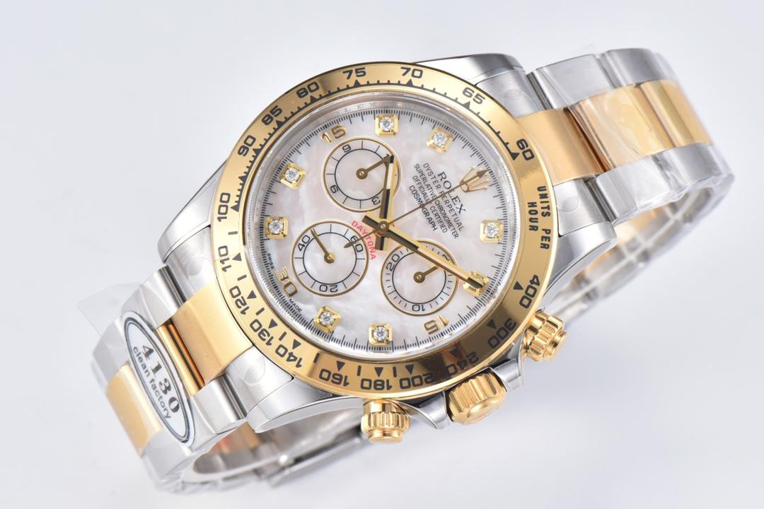 Clean Factory Daytona 116503 White Mother of Pearl Dial Oystersteel and Yellow Gold Material DD4130 Movement 05 Clean Factory Daytona 116503 White Mother of Pearl Dial Oystersteel and Yellow Gold Material DD4130 Movement 05