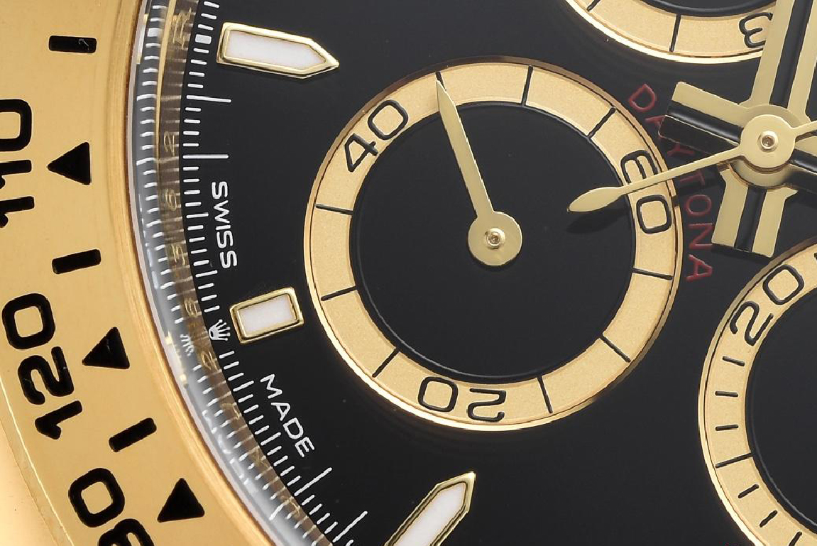 Clean Factory Daytona 126508 Black Dial with Gold Counter Ring Luminous Hour Markers 18K Yellow Gold Plated Band 4131 Movement 05 Clean Factory Daytona 126508 Black Dial with Gold Counter Ring Luminous Hour Markers 18K Yellow Gold Plated Band 4131 Movement 05
