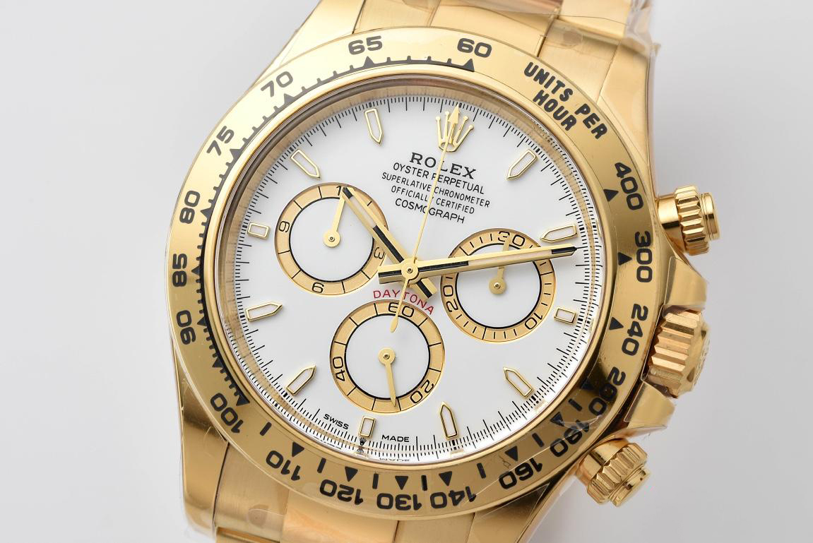 Clean Factory Daytona 126508 White Dial on 18K Yellow Gold Plated Bracelet ShangHai 4131 Movement 02 Clean Factory Daytona 126508 White Dial on 18K Yellow Gold Plated Bracelet ShangHai 4131 Movement 02
