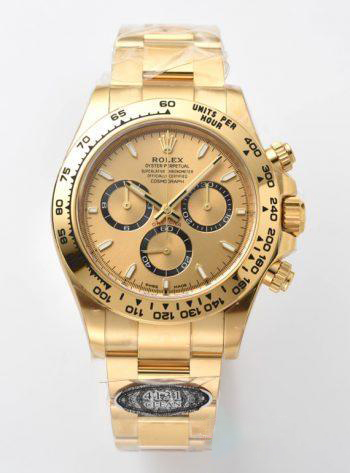 Clean Factory Daytona 126508 Yellow Gold Dial with Black Chrono Counter 18K Yellow Gold Plated Bracelet 4131 Movement 00