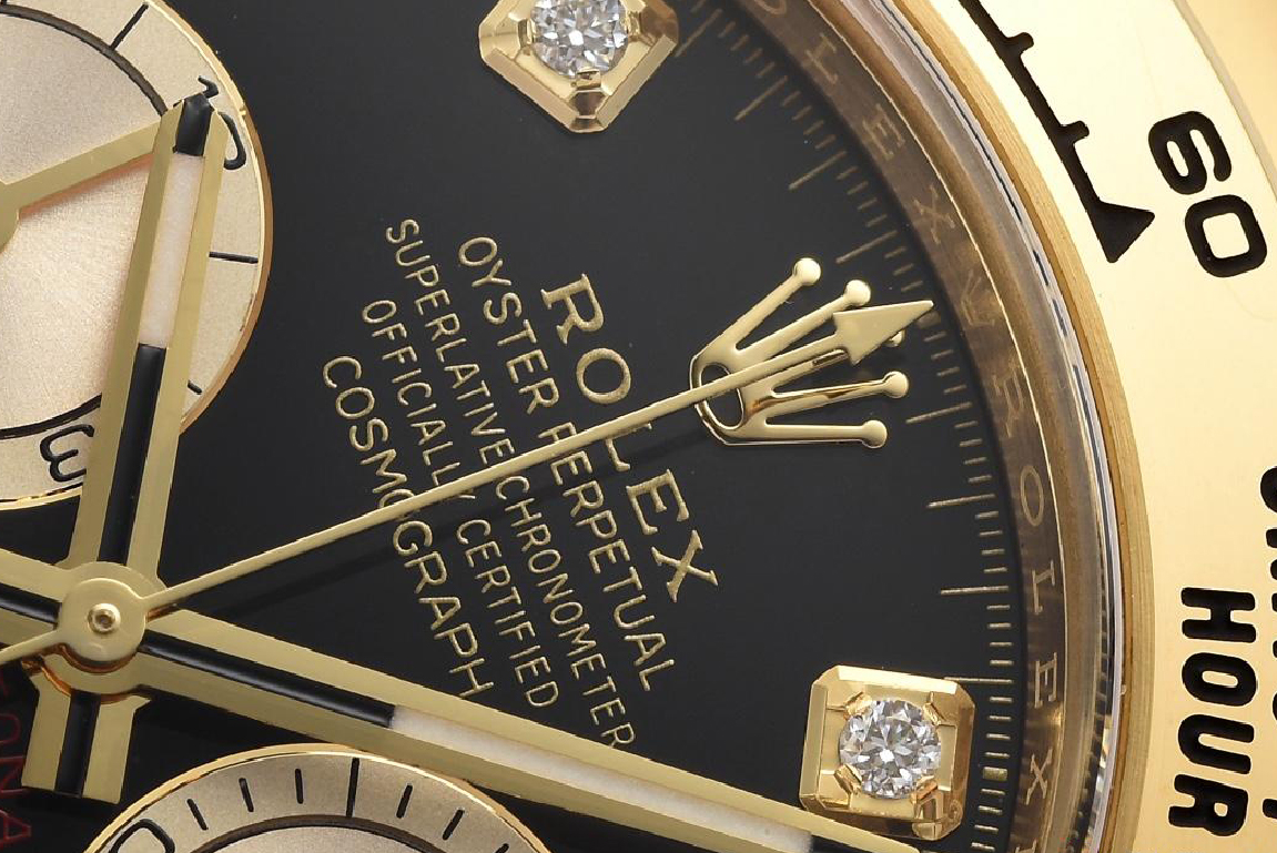 Clean Factory Daytona M126518LN 0006 Yellow Gold Case Black Dial Diamond Hour Markers Gold Counter Rings Oysterflex Strap 4131 Movement 04 Clean Factory Daytona M126518LN 0006 Yellow Gold Case Black Dial Diamond Hour Markers Gold Counter Rings Oysterflex Strap 4131 Movement 04