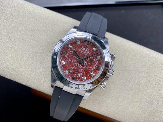 Clean Factory Rolex Daytona 116509 Red Grossular Rubellite Dial Diamonds Index DD4130 Movement Oysterflex Strap 04 Clean Factory Rolex Daytona 116509 Red Grossular Rubellite Dial Diamonds Index DD4130 Movement Oysterflex Strap 04