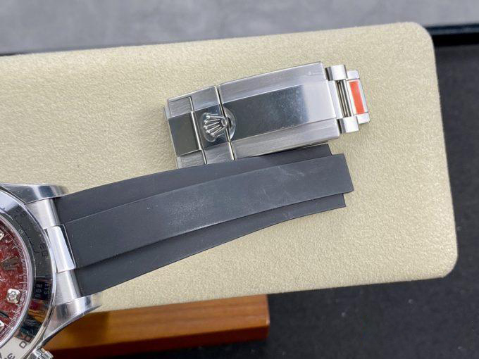 Clean Factory Rolex Daytona 116509 Red Grossular Rubellite Dial Diamonds Index DD4130 Movement Oysterflex Strap 08 Clean Factory Rolex Daytona 116509 Red Grossular Rubellite Dial Diamonds Index DD4130 Movement Oysterflex Strap 08