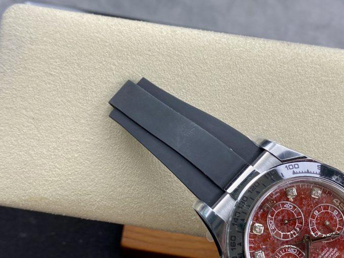 Clean Factory Rolex Daytona 116509 Red Grossular Rubellite Dial Diamonds Index DD4130 Movement Oysterflex Strap 09 Clean Factory Rolex Daytona 116509 Red Grossular Rubellite Dial Diamonds Index DD4130 Movement Oysterflex Strap 09