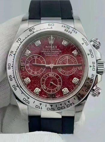 Clean Factory Rolex Daytona 116509 Red Grossular Rubellite Dial Diamonds Index DanDong 4130 SuperClone Movement 00 1