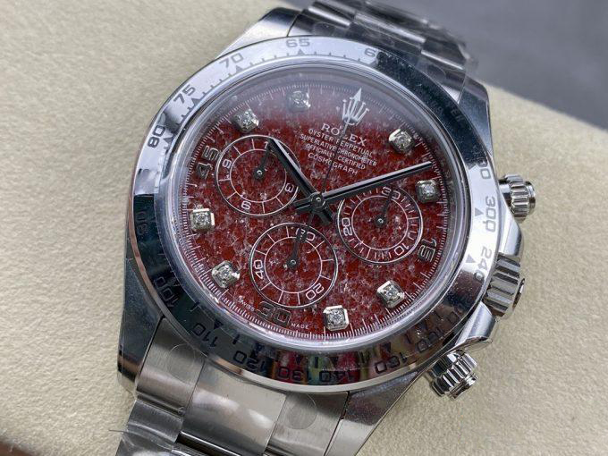 Clean Factory Rolex Daytona 116509 Red Grossular Rubellite Dial Diamonds Index DanDong 4130 SuperClone Movement 03 Clean Factory Rolex Daytona 116509 Red Grossular Rubellite Dial Diamonds Index DanDong 4130 SuperClone Movement 03
