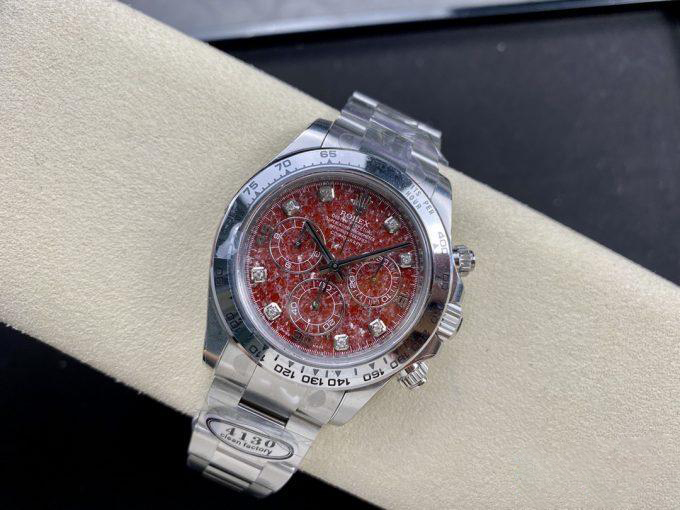 Clean Factory Rolex Daytona 116509 Red Grossular Rubellite Dial Diamonds Index DanDong 4130 SuperClone Movement 04 Clean Factory Rolex Daytona 116509 Red Grossular Rubellite Dial Diamonds Index DanDong 4130 SuperClone Movement 04