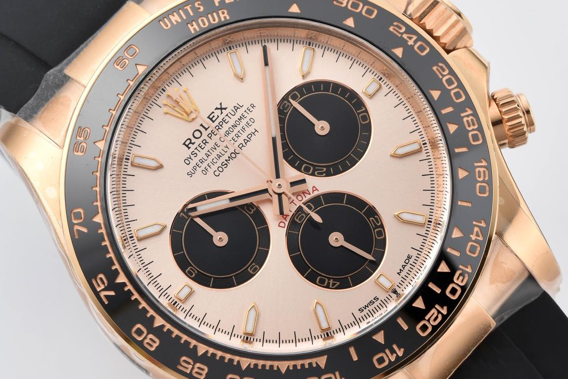 Clean Factory Rolex Daytona M26515LN 0006 Rose Gold Case Sundust and Black Dial Black Ceramic Scale Bezel Oysterflex Strap 4131 Movement 03 Clean Factory Rolex Daytona M26515LN 0006 Rose Gold Case Sundust and Black Dial Black Ceramic Scale Bezel Oysterflex Strap 4131 Movement 03