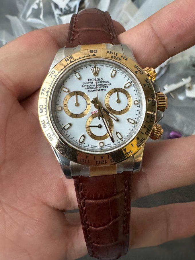 Clean Factory Watch Daytoan 116503 White Dial Yellow Gold Bezel 904L Steel Case Alligator Strap DD4130 Movement 000 Clean Factory Watch Daytoan 116503 White Dial Yellow Gold Bezel 904L Steel Case Alligator Strap DD4130 Movement 000