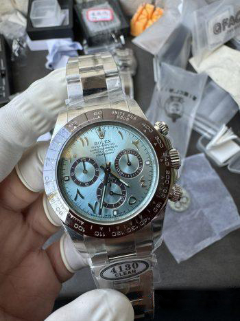 Clean Factory Watch Daytona 116506 Ice Blue Dial Arabic Hour Markers 904L Steel Case Bracelet DD4130 Movement 02