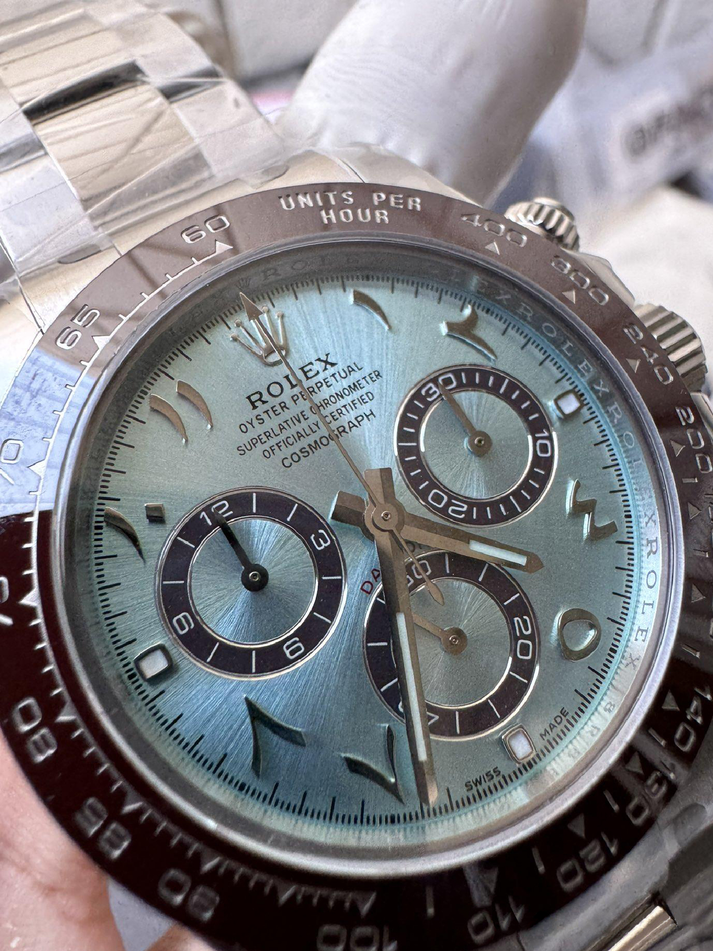 Clean Factory Watch Daytona 116506 Ice Blue Dial Arabic Hour Markers 904L Steel Case Bracelet DD4130 Movement 05 Clean Factory Watch Daytona 116506 Ice Blue Dial Arabic Hour Markers 904L Steel Case Bracelet DD4130 Movement 05