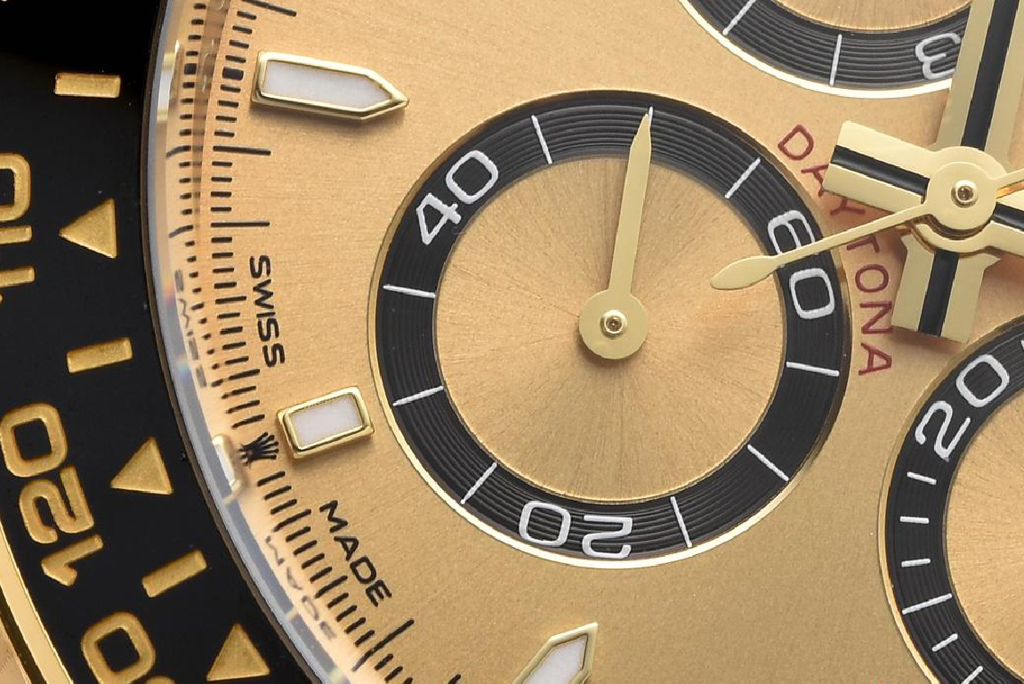 Clean Factory Watch Rolex Daytona 126518 Yellow Gold Case Golden Dial and Black Counter Rings Oysterflex Strap 4131 Movement 06 Clean Factory Watch Rolex Daytona 126518 Yellow Gold Case Golden Dial and Black Counter Rings Oysterflex Strap 4131 Movement 06