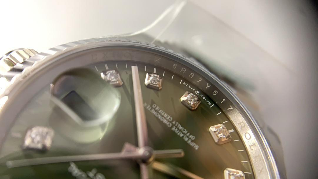 Clean Factory DateJust 36mm 126234 Green Palm motif Dial with Diamond Hors Markers 904L Steel on Jubilee Bracelet SH3235 Movement 08 Clean Factory DateJust 36mm 126234 Green Palm motif Dial with Diamond Hors Markers 904L Steel on Jubilee Bracelet SH3235 Movement 08