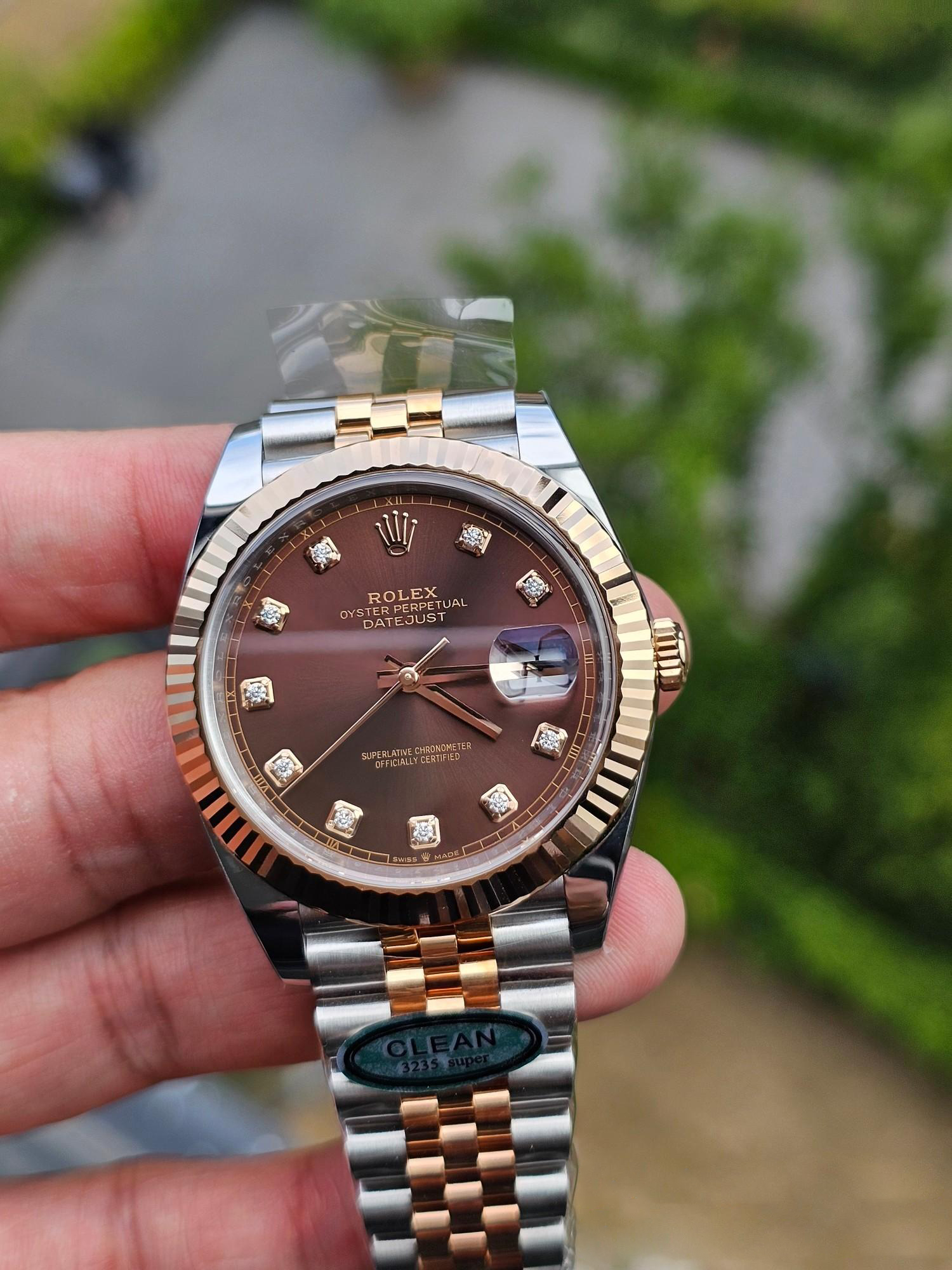 Clean Factory Datejust 41 M126331 0004 Chocolate Dial Diamonds Hour Markers Rose Gold and Steel Jubilee Band SH3235 Caliber 01 Clean Factory Datejust 41 M126331 0004 Chocolate Dial Diamonds Hour Markers Rose Gold and Steel Jubilee Band SH3235 Caliber 01