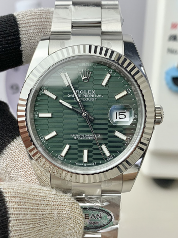 Clean Factory Watch Rolex Datejust 41 N126334 0029 Green Fluted Motif Dial 904L Steel Material Oyster Bracelet SH3235 Cabiler 00
