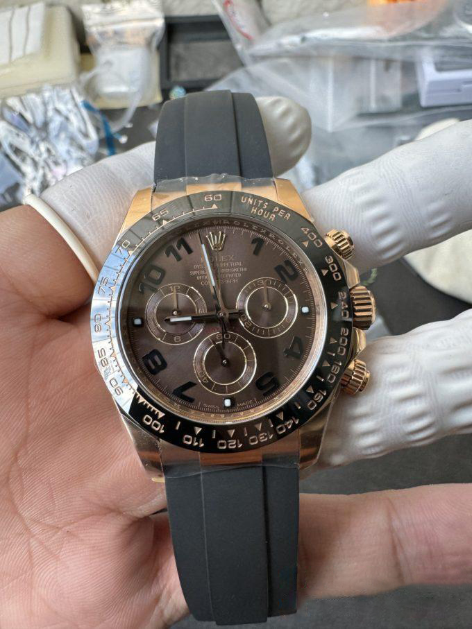 Clean Factory Rolex Daytona 116515LN Rose Gold Case Chocolate Dial with Black Number Markers Black Ceramic Bezel DD4130 Oysterflex Strap 02 Clean Factory Rolex Daytona 116515LN Rose Gold Case Chocolate Dial with Black Number Markers Black Ceramic Bezel DD4130 Oysterflex Strap 02
