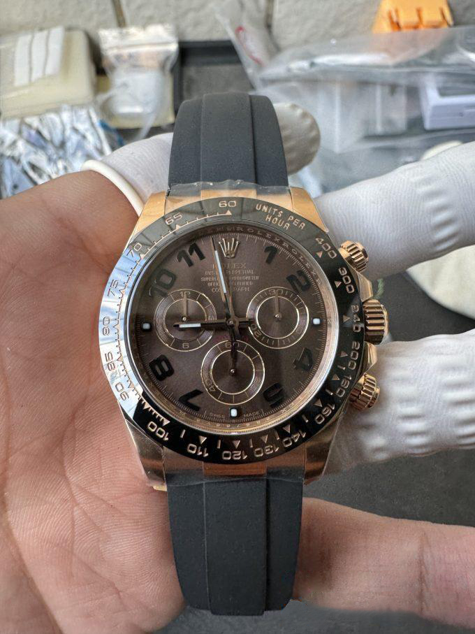 Clean Factory Rolex Daytona 116515LN Rose Gold Case Chocolate Dial with Black Number Markers Black Ceramic Bezel DD4130 Oysterflex Strap 05 Clean Factory Rolex Daytona 116515LN Rose Gold Case Chocolate Dial with Black Number Markers Black Ceramic Bezel DD4130 Oysterflex Strap 05
