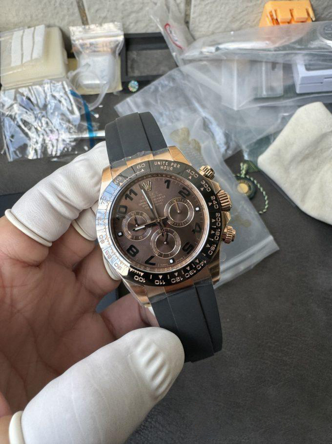 Clean Factory Rolex Daytona 116515LN Rose Gold Case Chocolate Dial with Black Number Markers Black Ceramic Bezel DD4130 Oysterflex Strap 07 Clean Factory Rolex Daytona 116515LN Rose Gold Case Chocolate Dial with Black Number Markers Black Ceramic Bezel DD4130 Oysterflex Strap 07