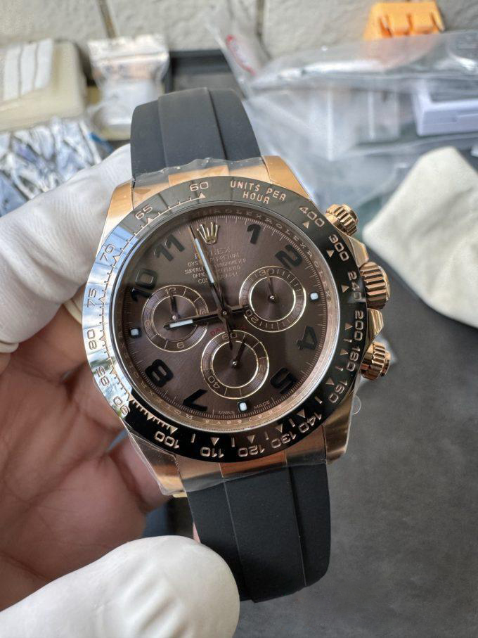 Clean Factory Rolex Daytona 116515LN Rose Gold Case Chocolate Dial with Black Number Markers Black Ceramic Bezel DD4130 Oysterflex Strap 08 Clean Factory Rolex Daytona 116515LN Rose Gold Case Chocolate Dial with Black Number Markers Black Ceramic Bezel DD4130 Oysterflex Strap 08