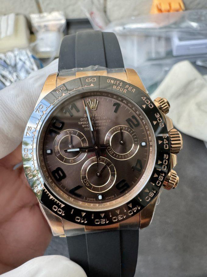 Clean Factory Rolex Daytona 116515LN Rose Gold Case Chocolate Dial with Black Number Markers Black Ceramic Bezel DD4130 Oysterflex Strap 09 Clean Factory Rolex Daytona 116515LN Rose Gold Case Chocolate Dial with Black Number Markers Black Ceramic Bezel DD4130 Oysterflex Strap 09