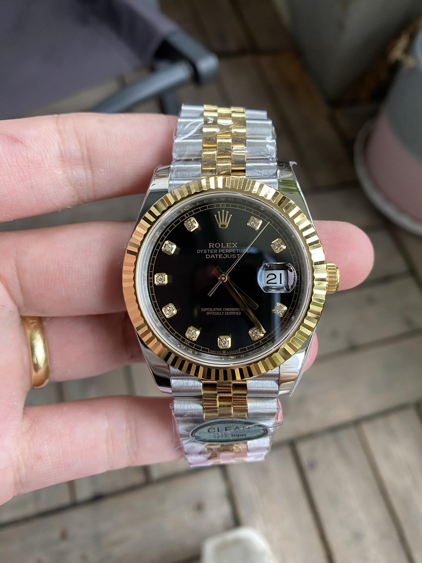 Clean Factory Watch Datejust 36 126233 Black Dial Diamond Hour Markers Yellow Gold Bezel Two Tone Jubilee Bracelet 3235 Caliber 01 Clean Factory Watch Datejust 36 126233 Black Dial Diamond Hour Markers Yellow Gold Bezel Two Tone Jubilee Bracelet 3235 Caliber 01