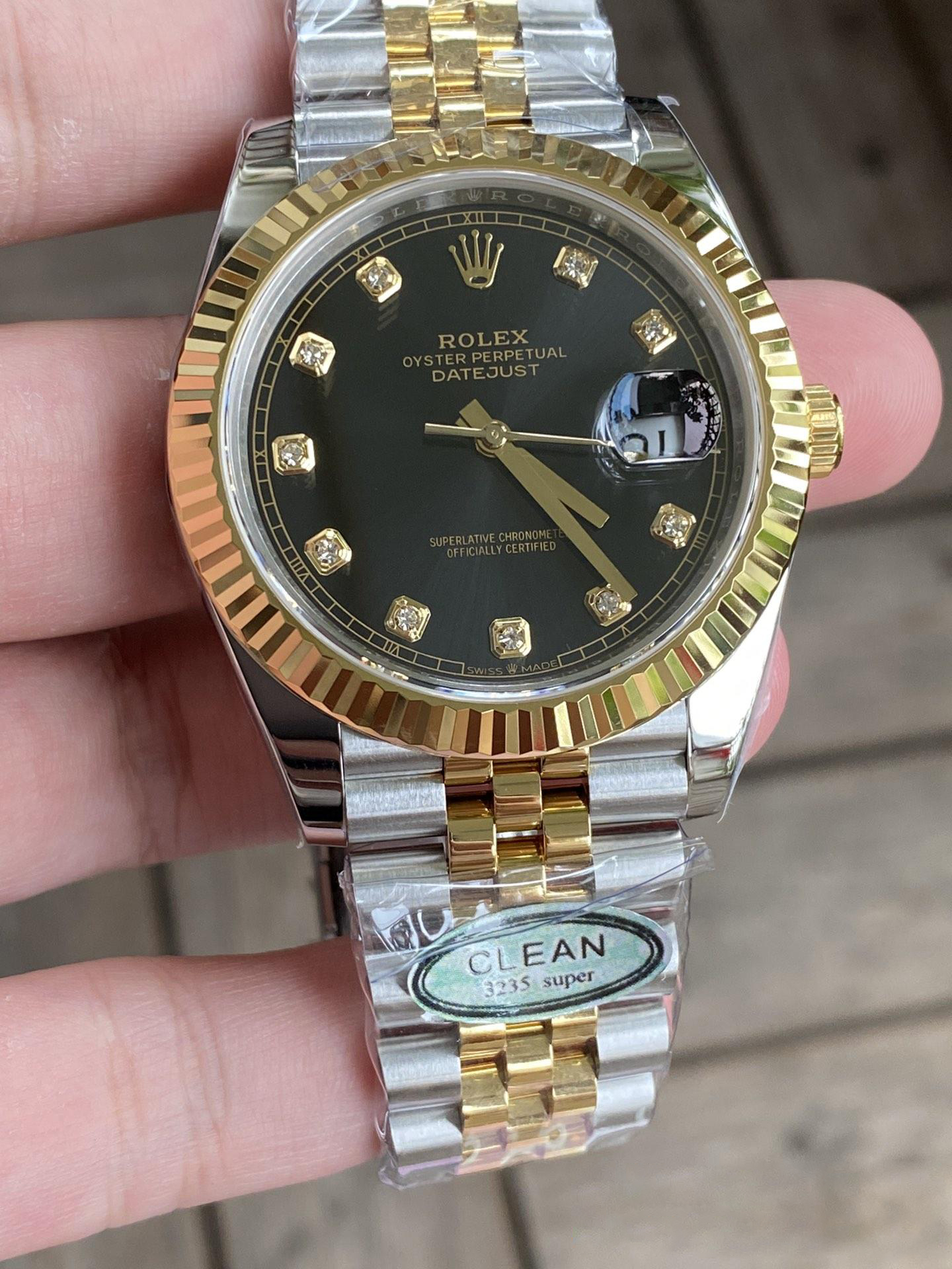 Clean Factory Watch Datejust 36 126233 Black Dial Diamond Hour Markers Yellow Gold Bezel Two Tone Jubilee Bracelet 3235 Caliber 02 Clean Factory Watch Datejust 36 126233 Black Dial Diamond Hour Markers Yellow Gold Bezel Two Tone Jubilee Bracelet 3235 Caliber 02