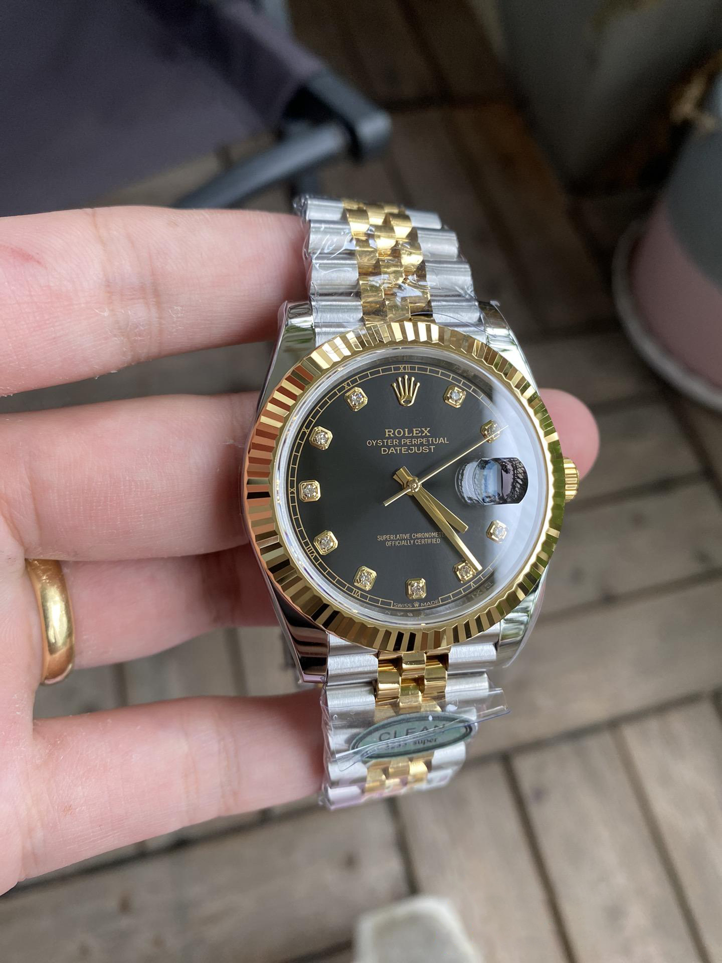 Clean Factory Watch Datejust 36 126233 Black Dial Diamond Hour Markers Yellow Gold Bezel Two Tone Jubilee Bracelet 3235 Caliber 04 Clean Factory Watch Datejust 36 126233 Black Dial Diamond Hour Markers Yellow Gold Bezel Two Tone Jubilee Bracelet 3235 Caliber 04