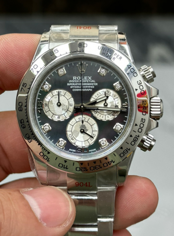Clean Factory Watch Daytona 116509 Black Mother of Pearl Dial Diamond Hors Markers SuperClone 4130 Movement 00000